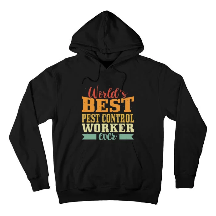 Retro Motif Worlds Best Pest Control Worker Tall Hoodie