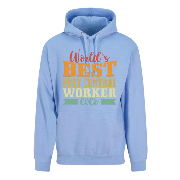 Retro Motif Worlds Best Pest Control Worker Unisex Surf Hoodie