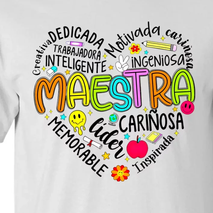 Retro Maestra Word Teacher Heart Tall T-Shirt