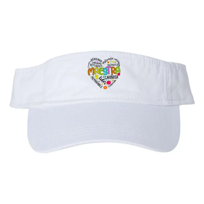 Retro Maestra Word Teacher Heart Valucap Bio-Washed Visor