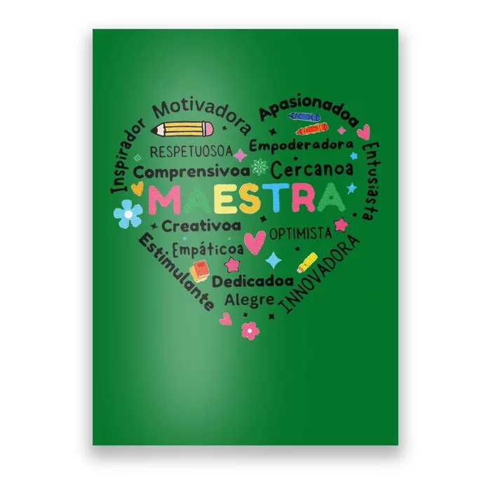 Retro Maestra WordTeach Love Poster