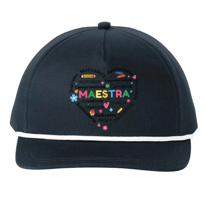 Retro Maestra WordTeach Love Snapback Five-Panel Rope Hat