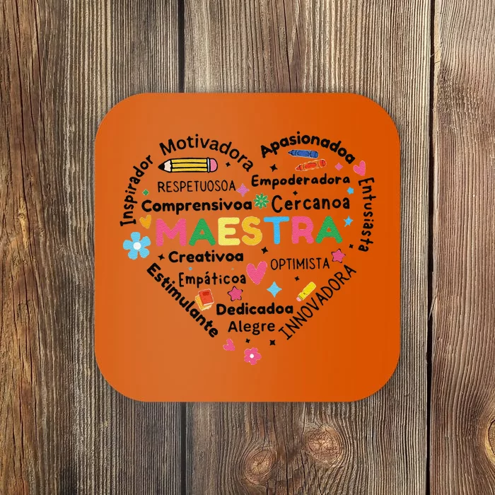 Retro Maestra WordTeach Love Coaster