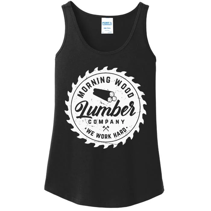 Retro Morning Wood Lumber Company Camping Woodman Ladies Essential Tank