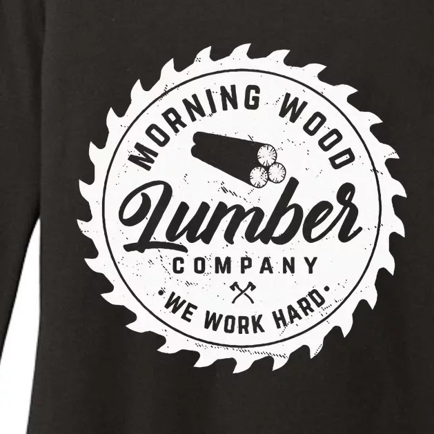 Retro Morning Wood Lumber Company Camping Woodman Womens CVC Long Sleeve Shirt