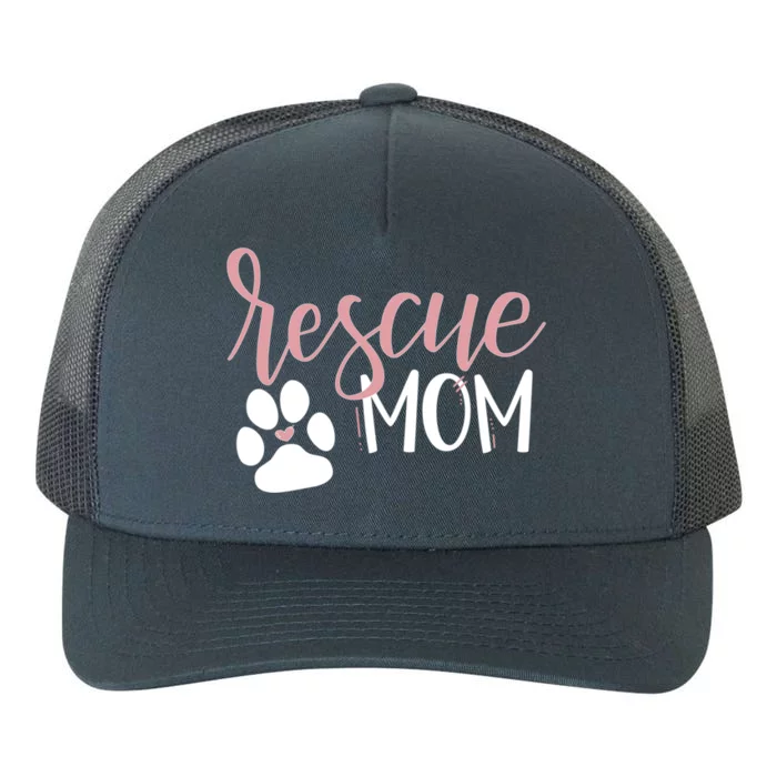 Rescue Mom With Dog Paw And Heart Cool Gift Yupoong Adult 5-Panel Trucker Hat