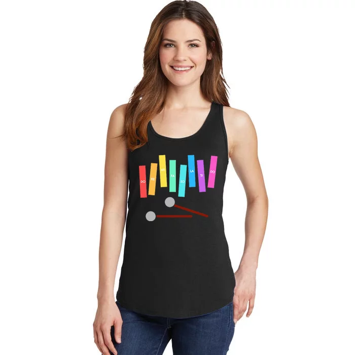 Rainbow Music Xylophone Ladies Essential Tank