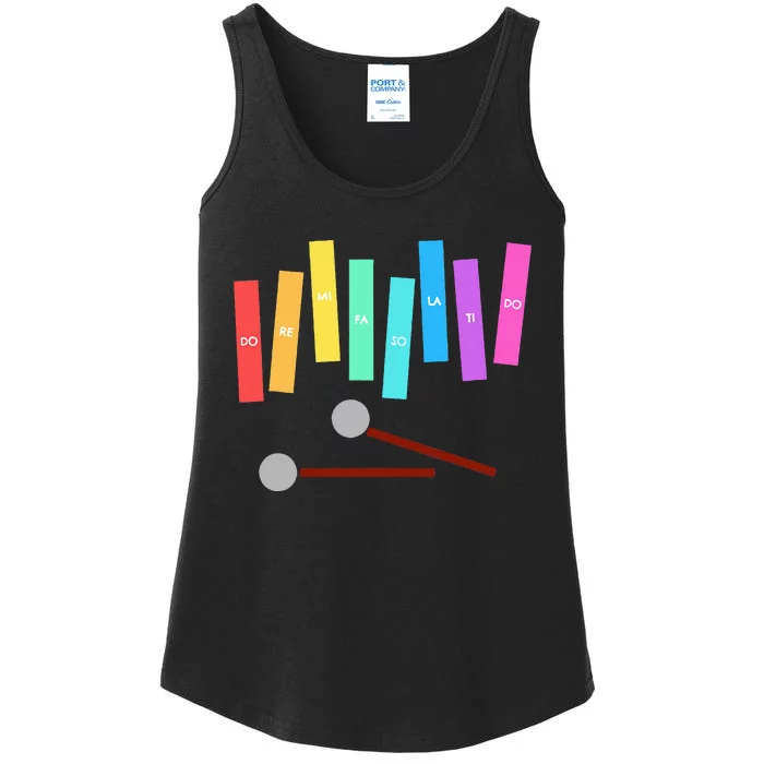 Rainbow Music Xylophone Ladies Essential Tank