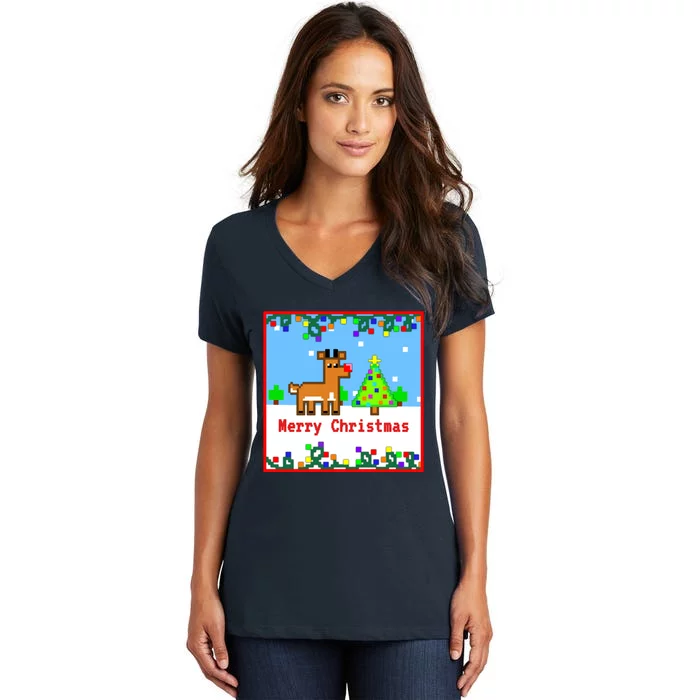 Rudolph Merry Xmas Women's V-Neck T-Shirt