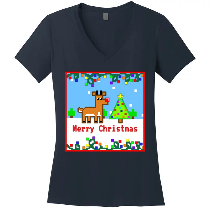 Rudolph Merry Xmas Women's V-Neck T-Shirt