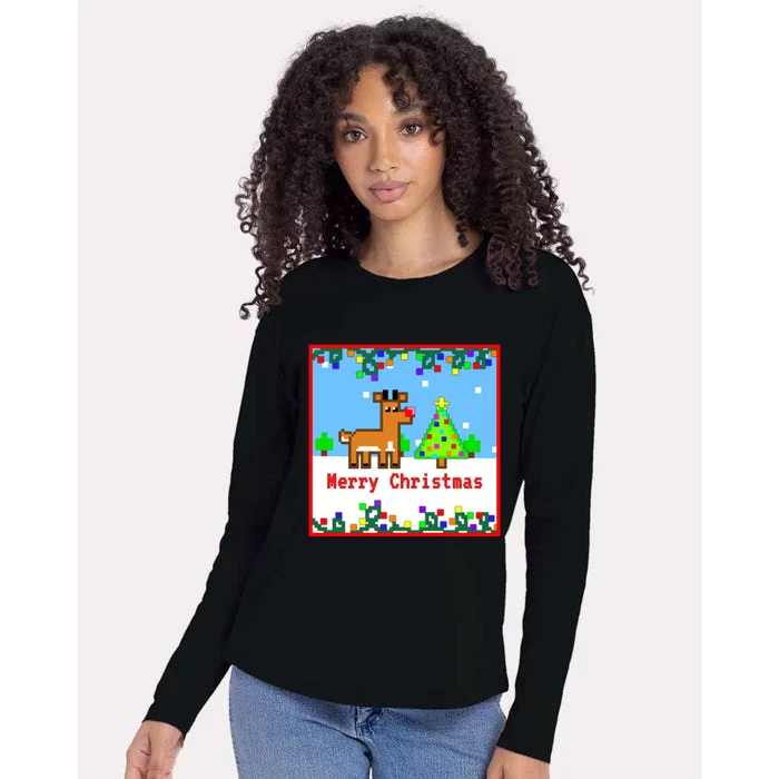 Rudolph Merry Xmas Womens Cotton Relaxed Long Sleeve T-Shirt