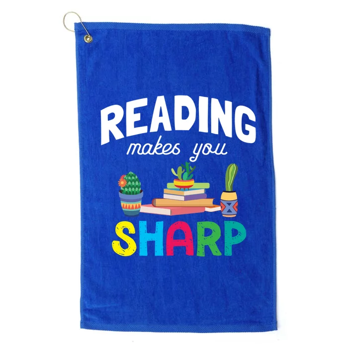 Reading Makes You Sharp Bookish Book Reader Read A Book Day Cute Gift Platinum Collection Golf Towel