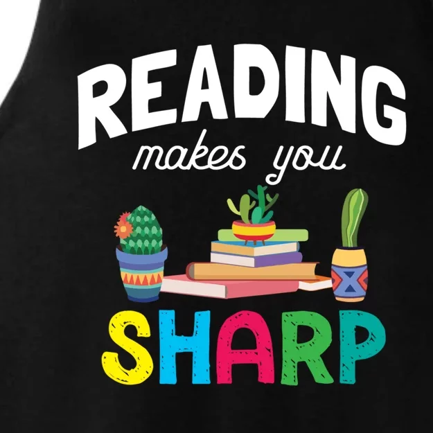 Reading Makes You Sharp Bookish Book Reader Read A Book Day Cute Gift Ladies Tri-Blend Wicking Tank