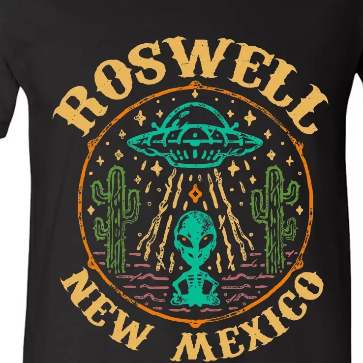 Roswell Nm 1947 Funny Roswell Aviation Gifts New Mexico 51 V-Neck T-Shirt