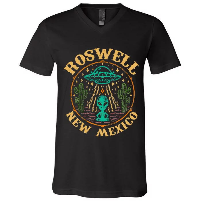 Roswell Nm 1947 Funny Roswell Aviation Gifts New Mexico 51 V-Neck T-Shirt