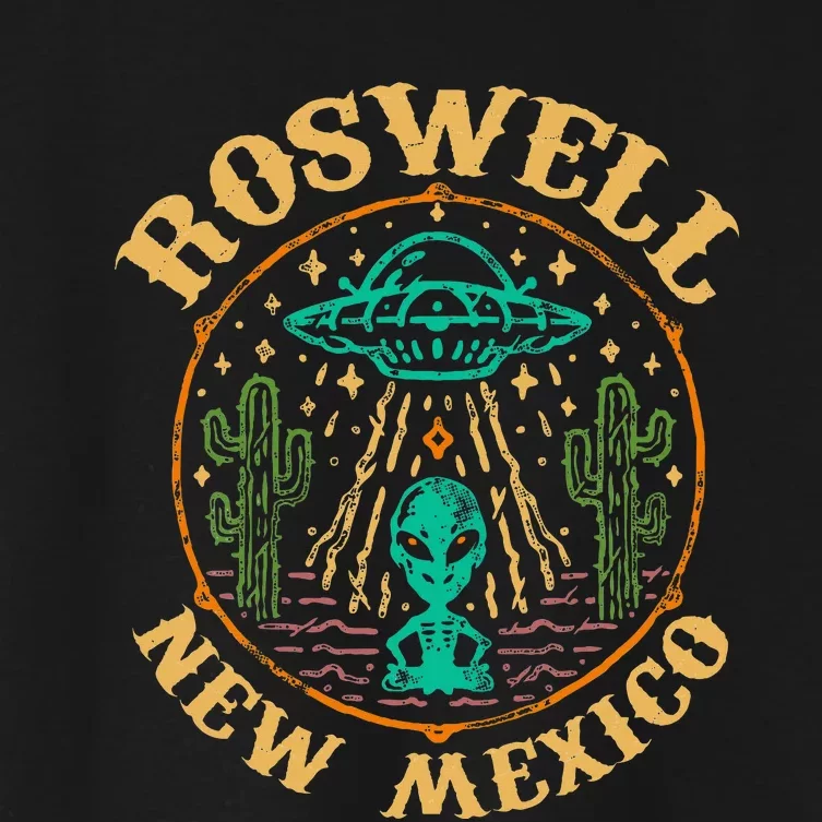 Roswell Nm 1947 Funny Roswell Aviation Gifts New Mexico 51 Women's Crop Top Tee