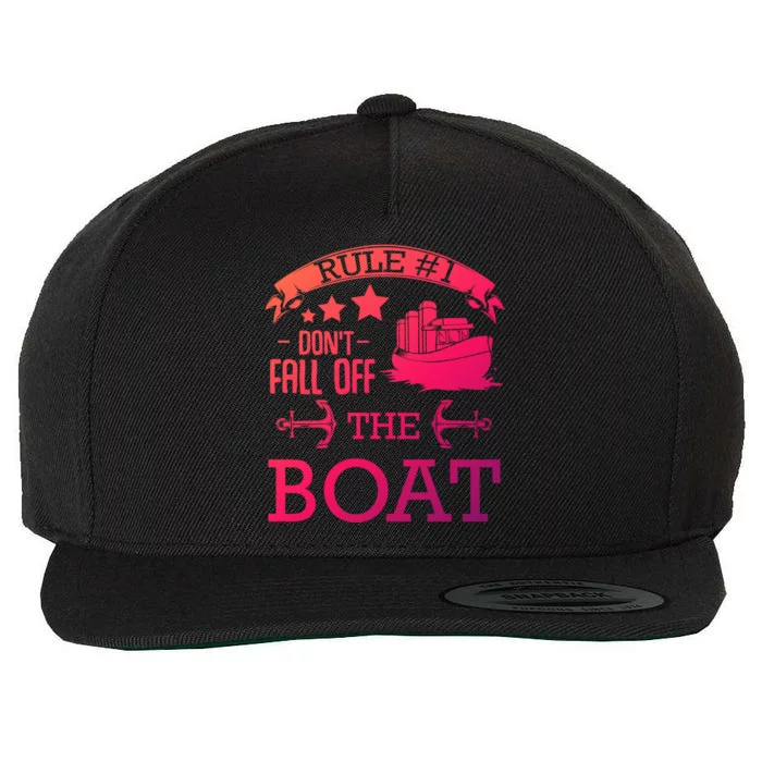 Rule Number 1 Dont Fall Off The Boat Captain Seamaster Funny Gift Wool Snapback Cap