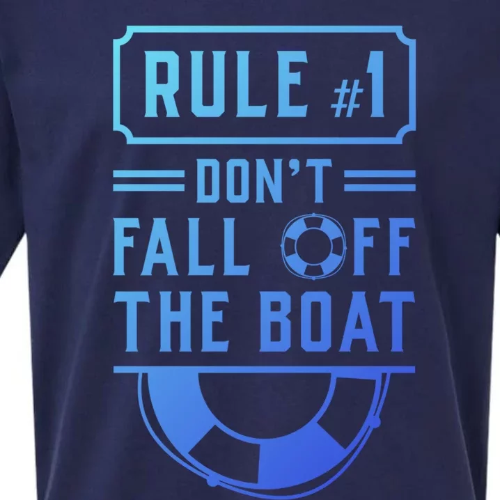 Rule Number 1 Dont Fall Off The Boat Cruise Ship Gift Sueded Cloud Jersey T-Shirt