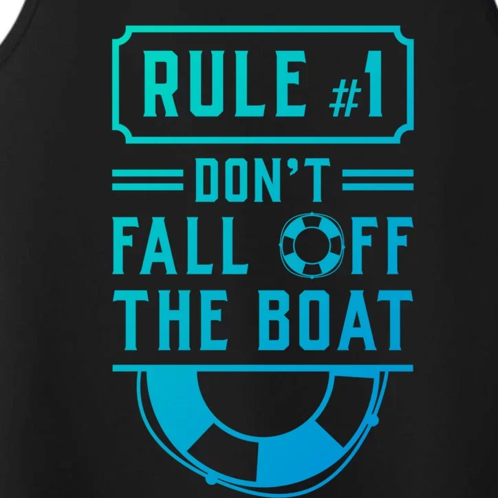 Rule Number 1 Dont Fall Off The Boat Cruise Ship Gift Performance Tank