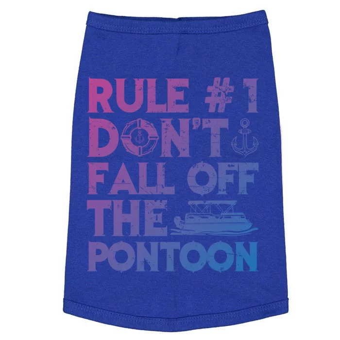 Rule Number 1 Dont Fall Off The Pontoon Boat Funny Gift Doggie Tank