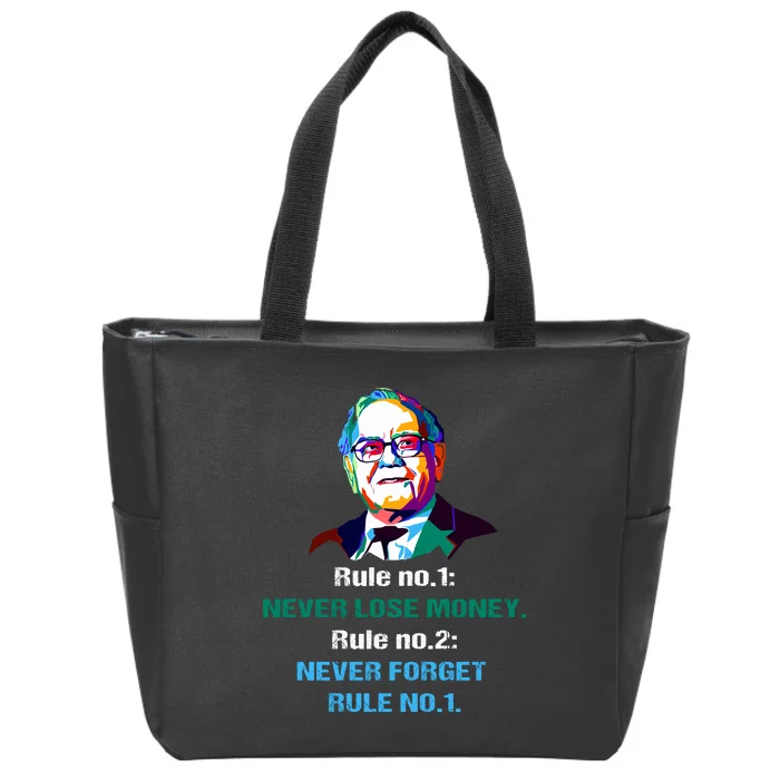 Rule Number 1, Never Lose Money Warren Buffett Quotes Zip Tote Bag