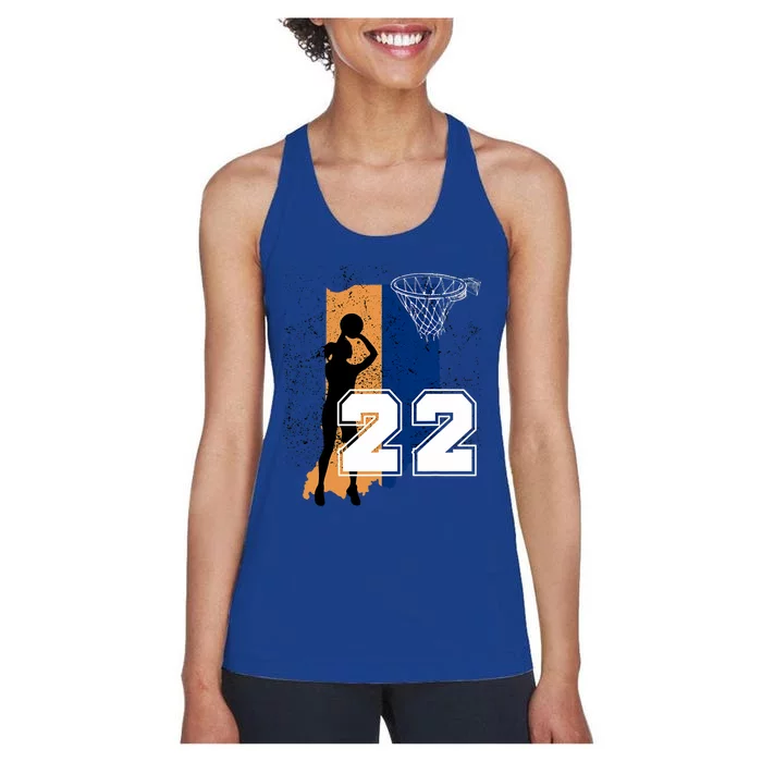 Retro No 22 Woman Basketball Grunge Jersey Women's Racerback Tank