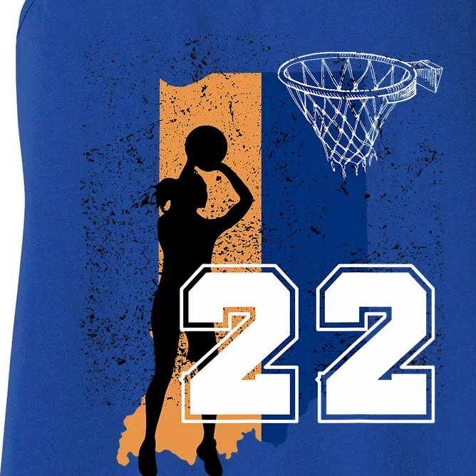 Retro No 22 Woman Basketball Grunge Jersey Women's Racerback Tank