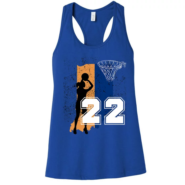 Retro No 22 Woman Basketball Grunge Jersey Women's Racerback Tank