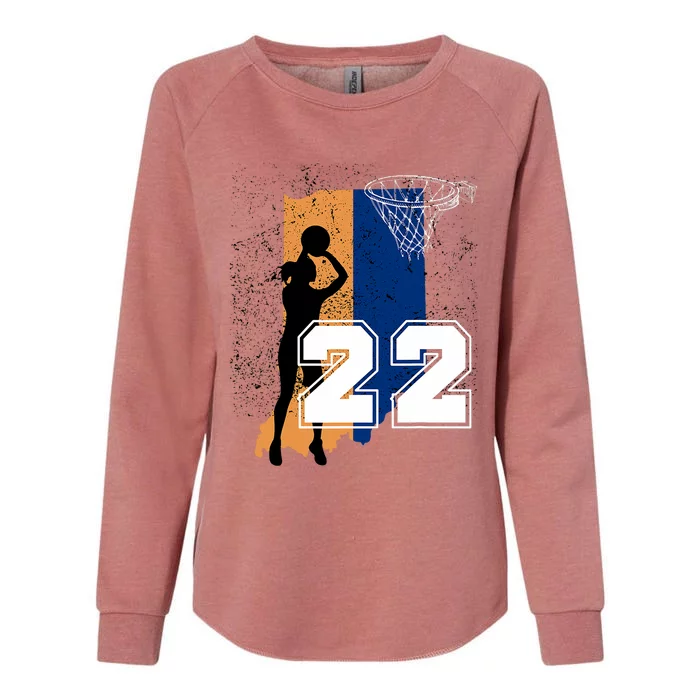 Retro No 22 Woman Basketball Grunge Jersey Womens California Wash Sweatshirt