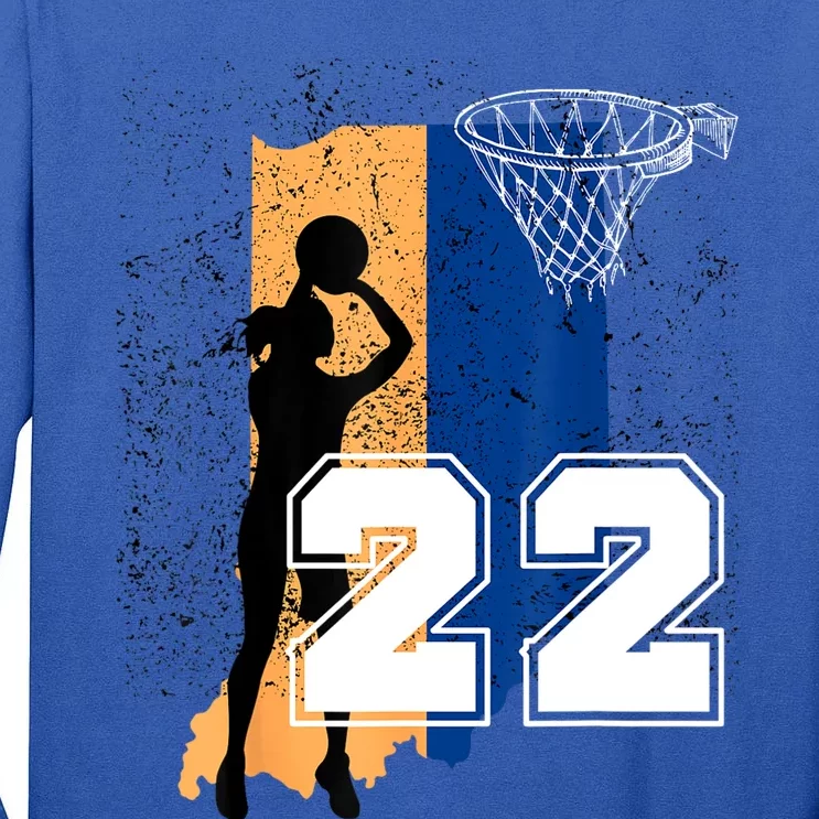 Retro No 22 Woman Basketball Grunge Jersey Tall Long Sleeve T-Shirt