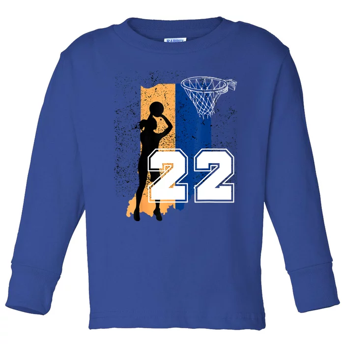 Retro No 22 Woman Basketball Grunge Jersey Toddler Long Sleeve Shirt