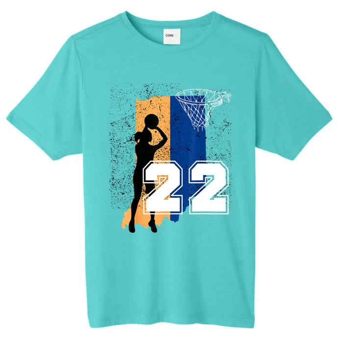 Retro No 22 Woman Basketball Grunge Jersey ChromaSoft Performance T-Shirt