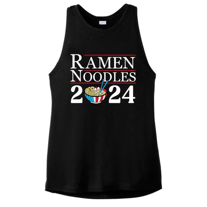 Ramen Noodles 2024 Funny Political Election Sarcastic Ladies Tri-Blend Wicking Tank