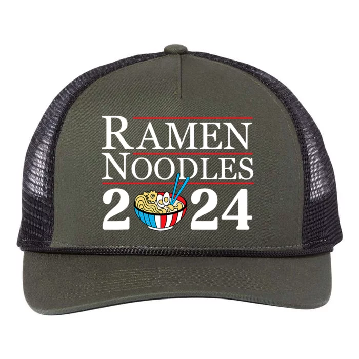 Ramen Noodles 2024 Funny Political Election Sarcastic Retro Rope Trucker Hat Cap