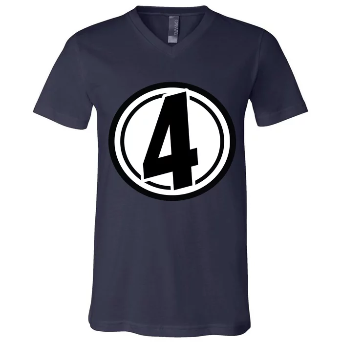 Racing Number 4 V-Neck T-Shirt