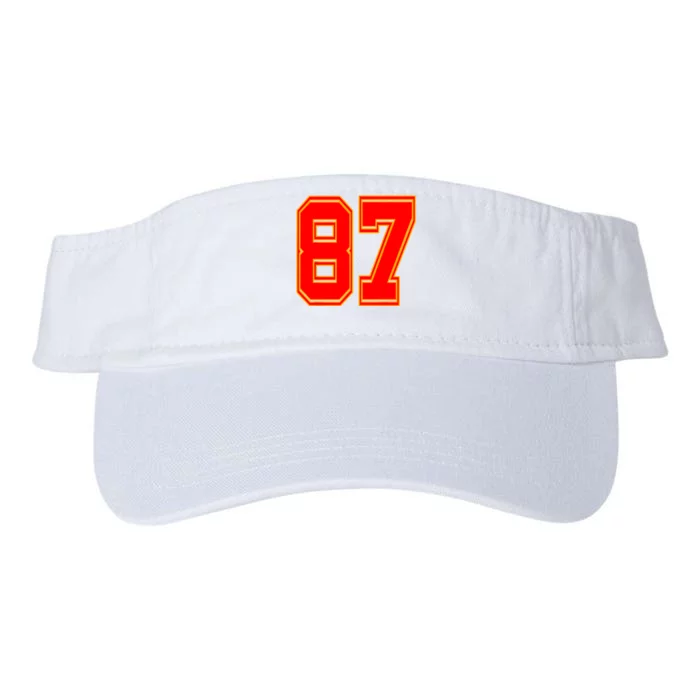 Red Number 87 White Yellow Football Basketball Soccer Fans Valucap Bio-Washed Visor