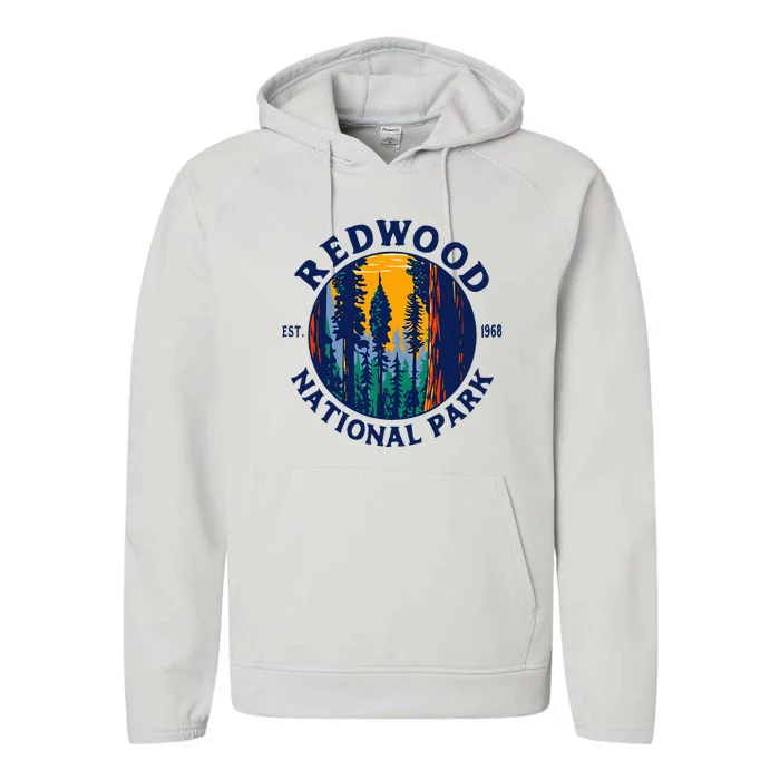 Redwood National And State Parks Ca California Outdoor Performance Fleece Hoodie