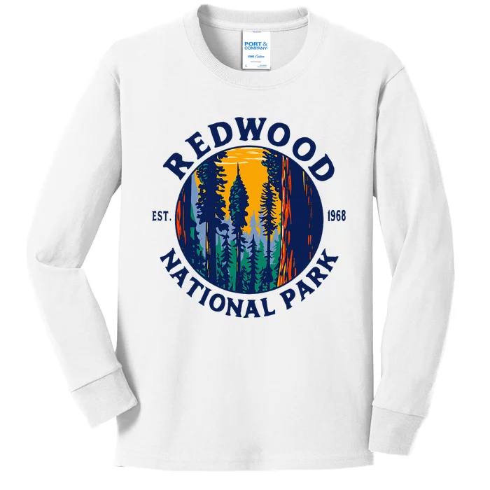 Redwood National And State Parks Ca California Outdoor Kids Long Sleeve Shirt