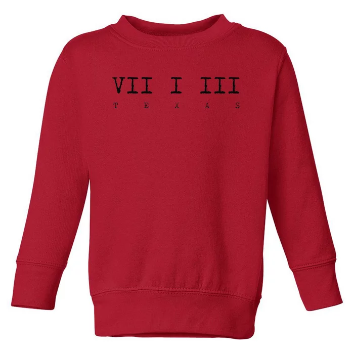 Roman Numeral Area Code 713 Texas Gift Toddler Sweatshirt