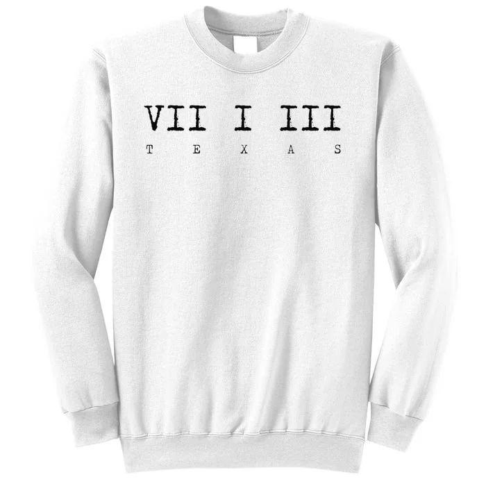 Roman Numeral Area Code 713 Texas Gift Sweatshirt