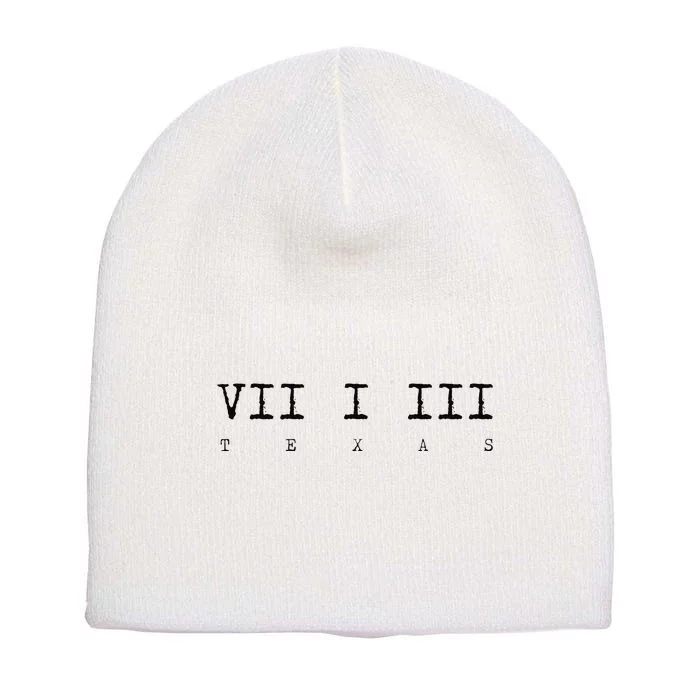 Roman Numeral Area Code 713 Texas Gift Short Acrylic Beanie