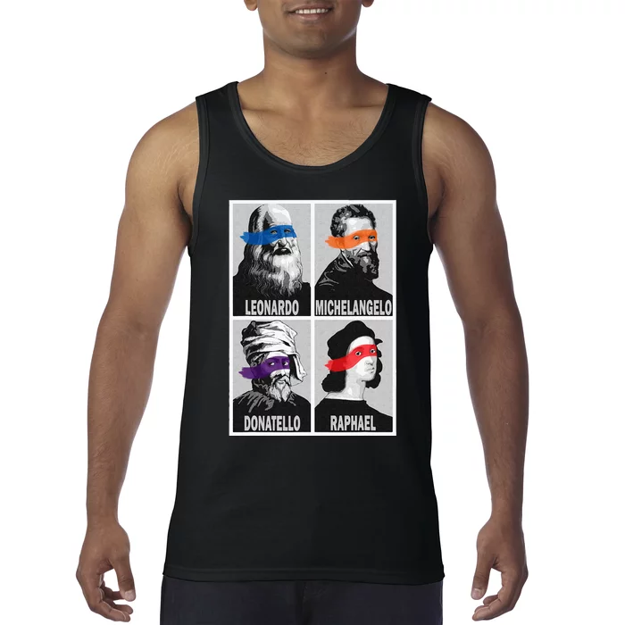 Renaissance Ninja Artists Poster Style Pop Tank Top