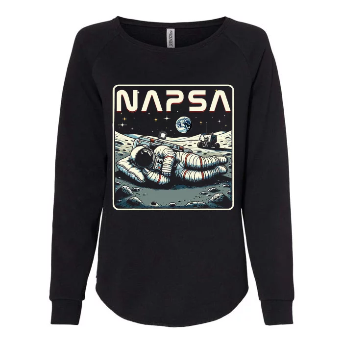 Retro Napsa Astronaut Outer Space Pun Novelty Womens California Wash Sweatshirt