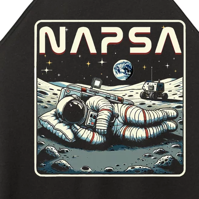 Retro Napsa Astronaut Outer Space Pun Novelty Women’s Perfect Tri Rocker Tank