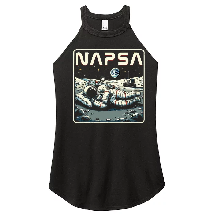 Retro Napsa Astronaut Outer Space Pun Novelty Women’s Perfect Tri Rocker Tank