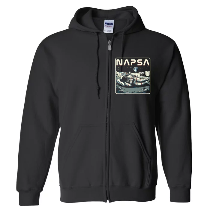 Retro Napsa Astronaut Outer Space Pun Novelty Full Zip Hoodie