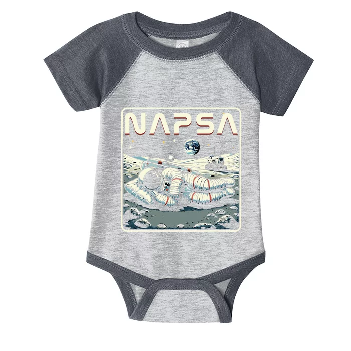 Retro Napsa Astronaut Outer Space Pun Novelty Infant Baby Jersey Bodysuit