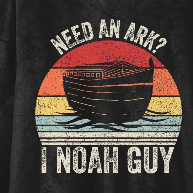 Retro Need An Ark I Noah Guy Christian Gifts Pun Hooded Wearable Blanket