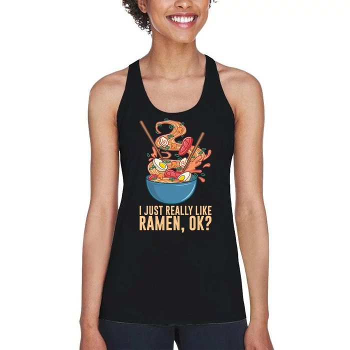 Ramen Noodles Art For Noodle Ramen Lovers Women's Racerback Tank