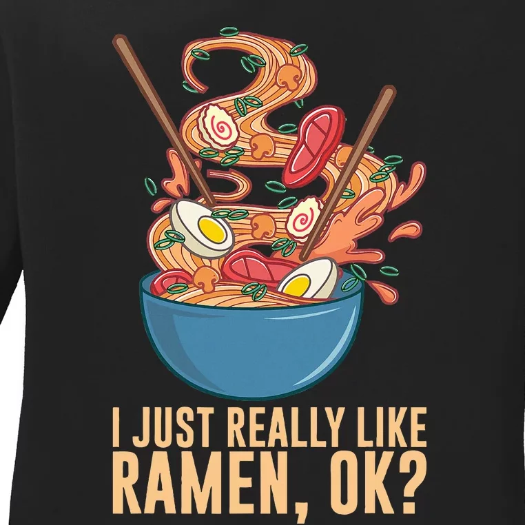 Ramen Noodles Art For Noodle Ramen Lovers Ladies Long Sleeve Shirt